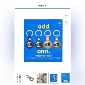 🚨 B1G1 🚨 Onn Running Protective Holder for Apple AirTag - 4 Pack x2